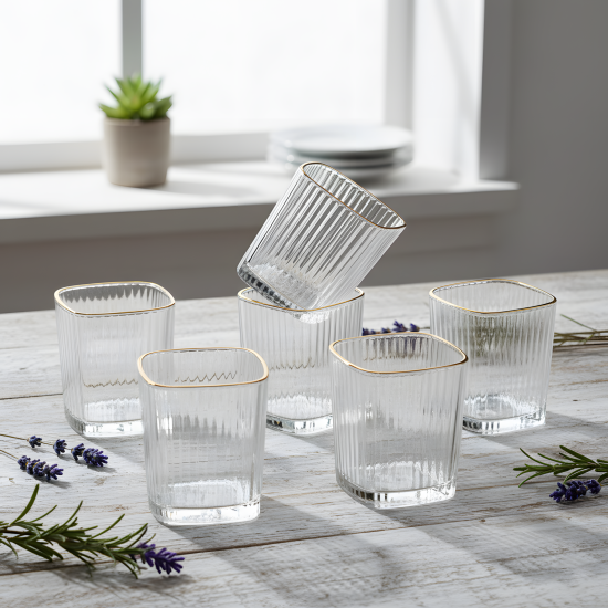 Glass Cups Set 6 Pcs